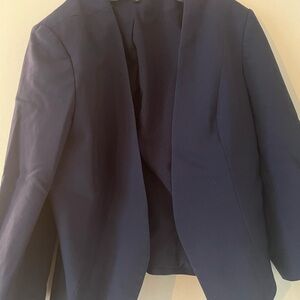 Express Blue Slim Fit Sport Coat with Notch Lapels